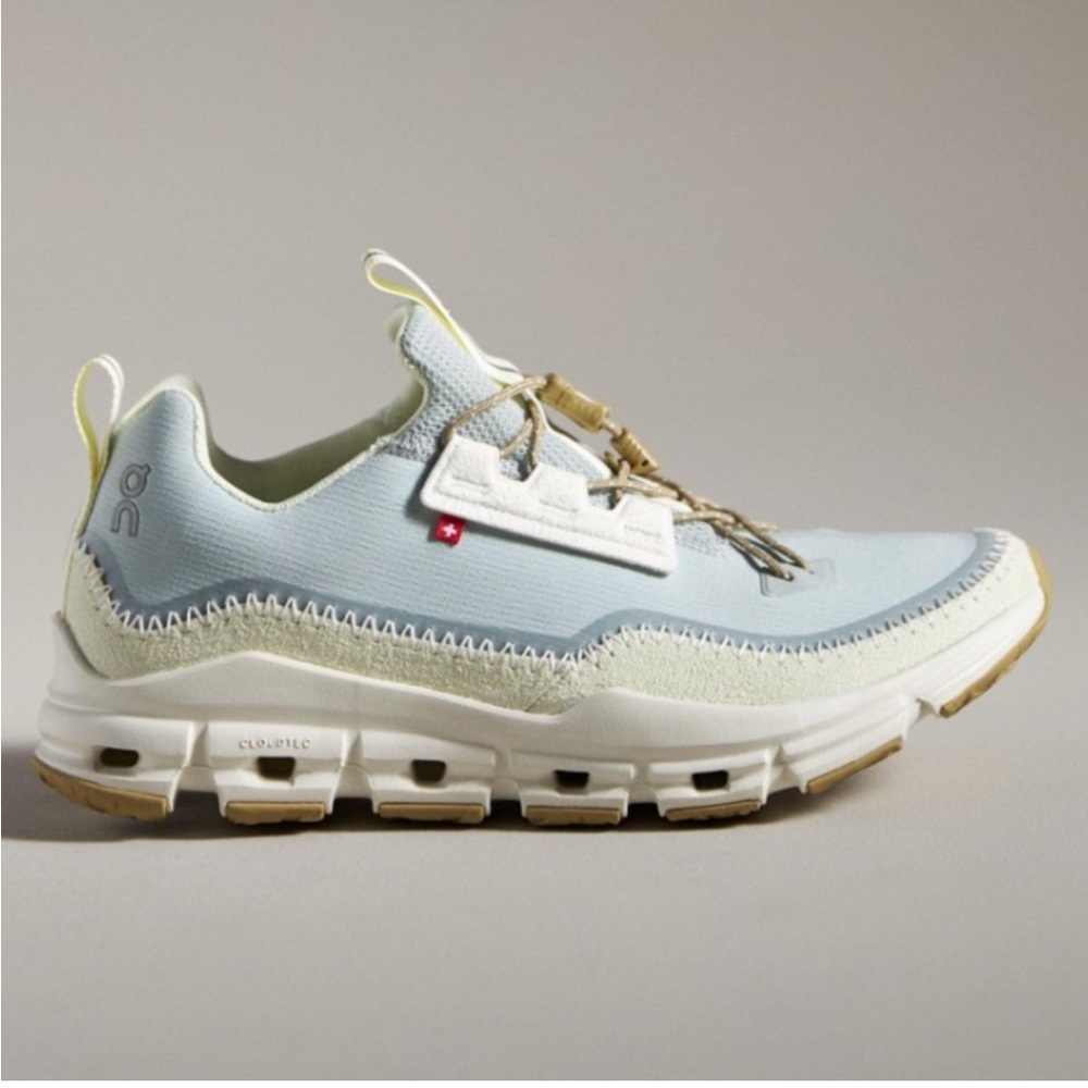 On Running Light Blue and White Athletic Shoes